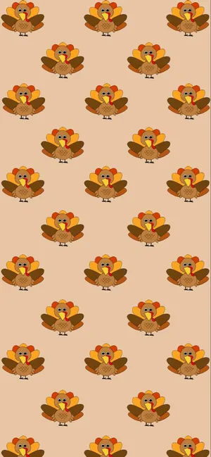 Pattern Turkey Happy Thanksgiving Wallpaper