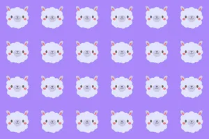 Patterned Cute Alpaca Faces Purple Background.jpg Wallpaper