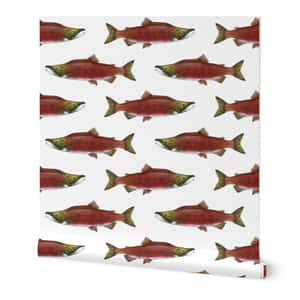Patterned Sockeye Salmon Wrap Wallpaper