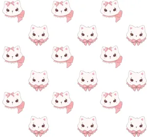 Patternof Cute Cartoon Catswith Pink Bows Wallpaper