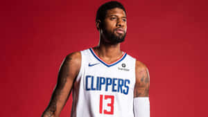 Paul George Taking Flight With The Los Angeles Clippers Wallpaper