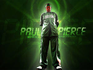 Paul Pierce In Jacket With Digital Font Wallpaper