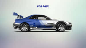 Paul Walker Behind The Wheel Of A Nissan Skyline Wallpaper