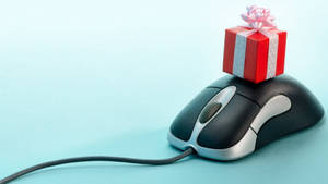 Pc Mouse Christmas Present Wallpaper