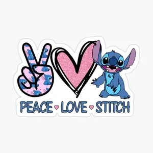 Peace Love Stitch Sticker Wallpaper