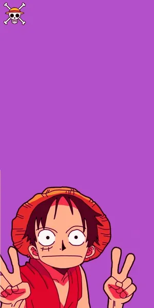 Peace Sign By One Piece Luffy Phone Wallpaper