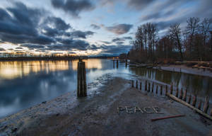 Peace Symbol Stones On Lake Wallpaper