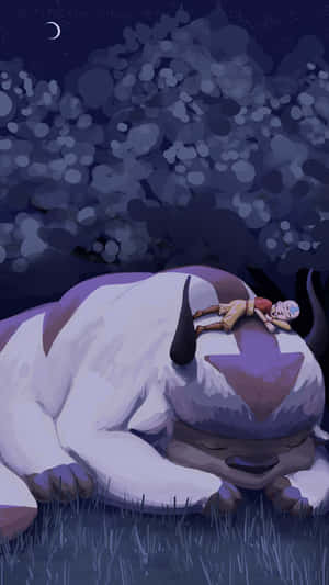 Peaceful Rest With Appa Nighttime Wallpaper