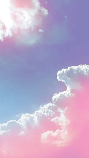 “peaceful Sky Of Pink And Blue Clouds” Wallpaper