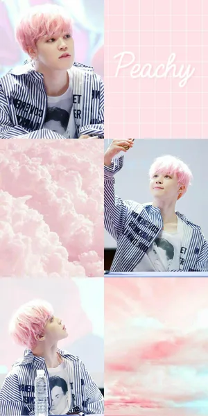 Peach And Stripes Jimin Aesthetic Wallpaper