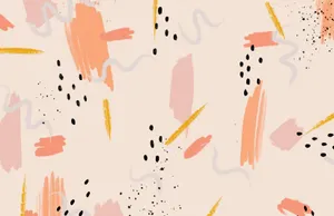 Peach Background Scribble Designs Wallpaper