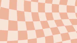 Peach Checkered Pattern Wallpaper
