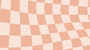 Peach Checkered Pattern Wallpaper