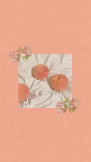 Peachesand Flowers Vintage Aesthetic Wallpaper