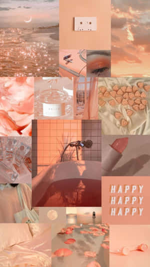 Peachy Aesthetic Collage Wallpaper