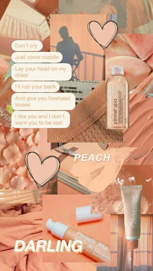 Peachy Comfort Collage Aesthetic.jpg Wallpaper