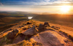 Peak District Sunset Panorama Wallpaper