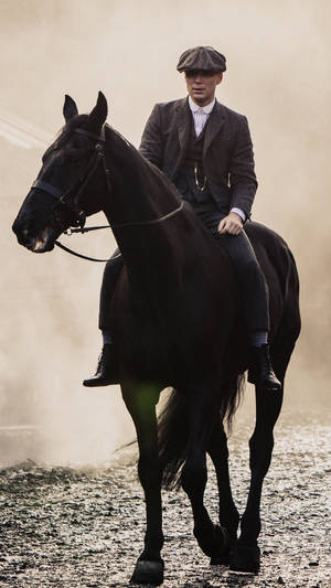 Peaky Blinders Thomas Riding A Horse Wallpaper