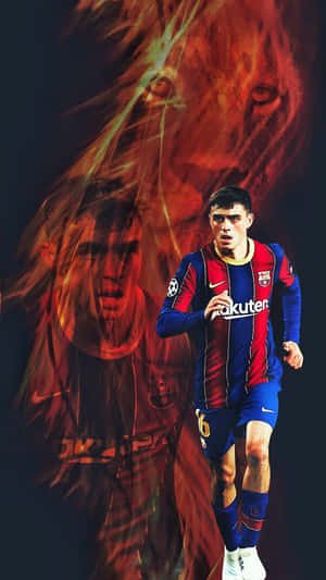 Pedri Barcelona Midfielder Lion Spirit Artwork Wallpaper