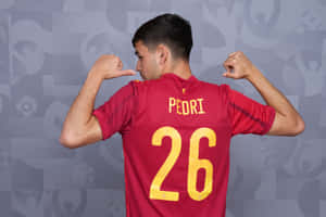 Pedri Number26 Jersey Pose Wallpaper