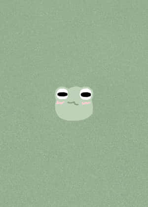 Peeking Froggy Cute Illustration Wallpaper