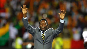 Pele Greeting Fansat Stadium Wallpaper