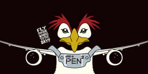 Pen Pen On A Colorful Splash Background Wallpaper