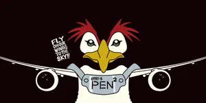 Pen Pen On A Colorful Splash Background Wallpaper