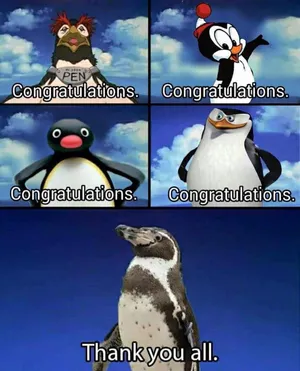 Pen Pen, The Popular Mascot, On A Vibrant Background Wallpaper