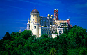 Pena Palace In Sintra Blue Sky Wallpaper