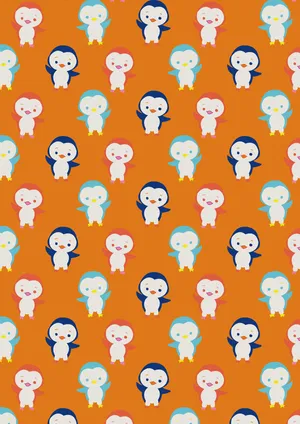 Penguins Cute Pattern Wallpaper