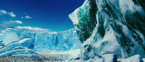 Penguins On Ice From Happy Feet Two Wallpaper