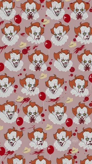 Pennywise Clown Pattern Wallpaper