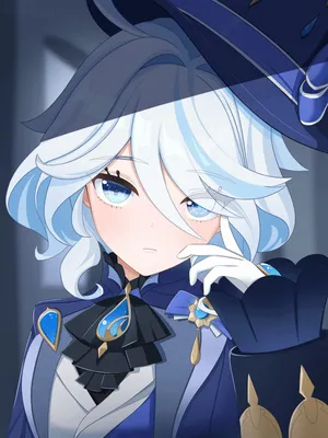 Pensive Anime Character Blue Theme Wallpaper