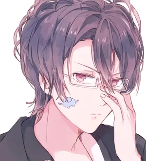 Pensive Anime Characterwith Glasses Wallpaper