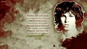 Pensive Jim Morrison With Inspirational Quote Wallpaper