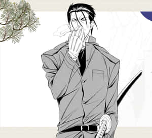 Pensive Samurai Warrior - Saito Hajime Of Rurouni Kenshin Wallpaper