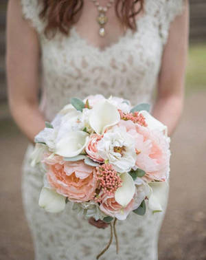 Peony Bride Bouquet Wallpaper