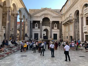 People At The Diocletians Palace Wallpaper