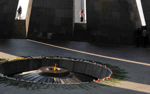 People Entering The Armenian Genocide Memorial Wallpaper