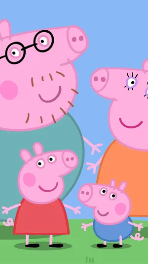Peppa Pig Iphone Family Picture Smiling Wallpaper