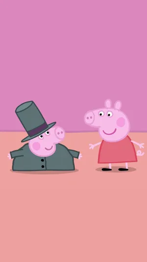 Peppa Pig Phone Background George Top Hat Wallpaper