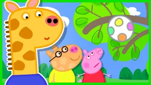 Peppa Pigand Gerald Giraffe Cartoon Wallpaper
