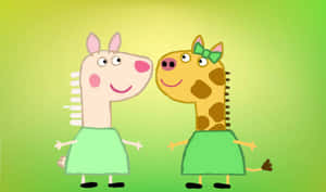 Peppa Pigand Gerald Giraffe Friends Wallpaper