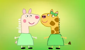 Peppa Pigand Gerald Giraffe Friends Wallpaper