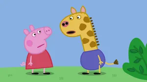 Peppa Pigand Gerald Giraffe Friends Wallpaper