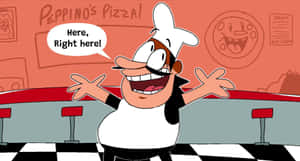 Peppino Welcoming Guestsat Pizzeria Wallpaper