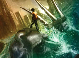 Percy Jackson Poseidon Digital Painting Wallpaper