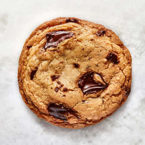 Perfect Chocolate Chip Cookie Top View Wallpaper