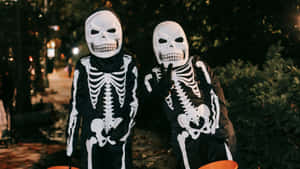 Perfectly Creepy Skeleton Costume For Any Occasion Wallpaper